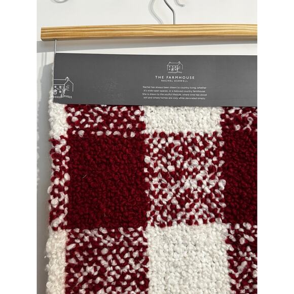 Farmhouse Rachel Ashwell Table Runner Christmas Red White 16 X 90 buffalo check - Picture 3 of 9